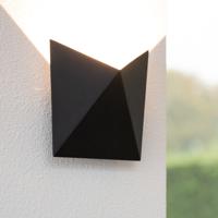 Tria LED Wandlamp modern - 7 Watt - 620 lumen - IP54 Waterdicht - 3000K Warm Wit - Binnen en buiten - Wandlamp - Zwart - Uplight en Downlight - thumbnail