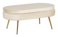 Artistiq Hocker 'Loulou' Velvet, kleur Beige - thumbnail