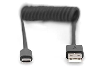 Digitus AK-300430-006-S USB-kabel USB 2.0 USB-A stekker, USB-C stekker 1.00 m Zwart Stekker past op beide manieren, Afgeschermd (dubbel), Flexibel, Spiraalkabel Digitus AK-300430-006-S USB-kabel USB 2.0 USB-A stekker, USB-C stekker 1.00 m Zwart Stekker past op beide manieren, Afgeschermd (dubbel), Flexibel, Spiraalkabel