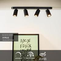 Lucide XYRUS - Plafondspot - LED Dim to warm - GU10 - 4x5W 2200K/3000K - Zwart - thumbnail