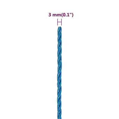 VidaXL Werktouw 3 mm 25 m polypropeen blauw - thumbnail