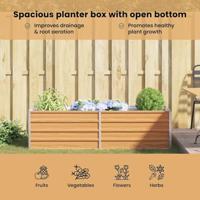 Verhoogde plantenbak Licht Bruin 160 x 40 x 77 cm - thumbnail