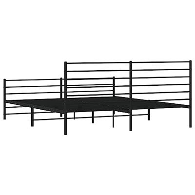 Bedframe met hoofd- en voeteneinde metaal zwart 183x213 cm