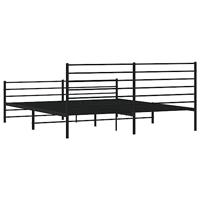 Bedframe met hoofd- en voeteneinde metaal zwart 183x213 cm - thumbnail