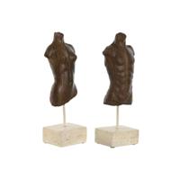 Decoratieve figuren Home ESPRIT Wit Lichtbruin Buste 9,5 x 8 x 31 cm (2 Stuks) - thumbnail