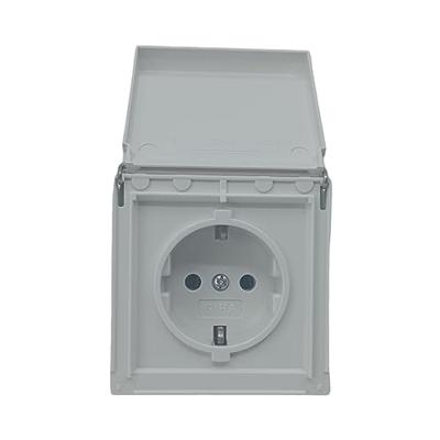 Gira TX 44 Wandcontactdoos met randaarde en klapdeksel wit