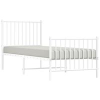 Bedframe met hoofd- en voeteneinde metaal wit 80x200 cm - thumbnail