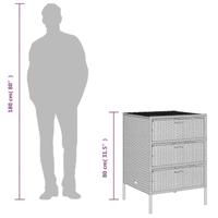 Tuinkast 55x59x80 cm poly rattan grijs - thumbnail