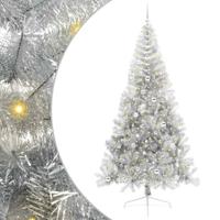 VidaXL Kunstmatig voorverlicht kerstboom met 300 led zilver 240 cm pet - thumbnail