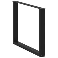 Eettafelpoten 2 st U-vormig 50x(72-73) cm staal zwart - thumbnail