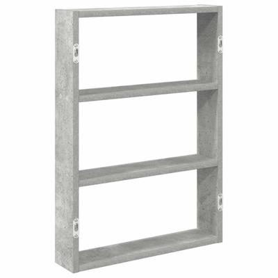 Wandschap 43x9x60 cm bewerkt hout betongrijs - thumbnail