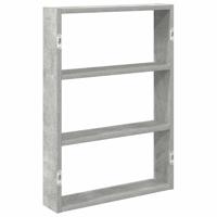 Wandschap 43x9x60 cm bewerkt hout betongrijs - thumbnail