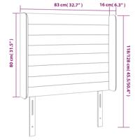 Hoofdbord met randen 93x16x118/128 cm stof lichtgrijs - thumbnail