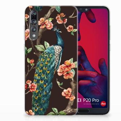 Huawei P20 Pro | TPU Hoesje | Pauw met Bloemen Huawei P20 Pro | TPU Hoesje | Pauw met Bloemen