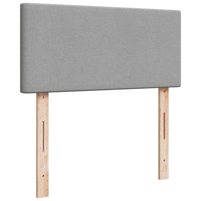 Boxspring met matras stof lichtgrijs 140x190 cm