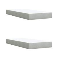 Boxspring met matras fluweel lichtgrijs 200x200 cm - thumbnail