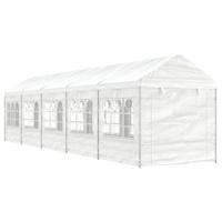 Prieel met dak 11,15x2,28x2,69 m polyetheen wit - thumbnail