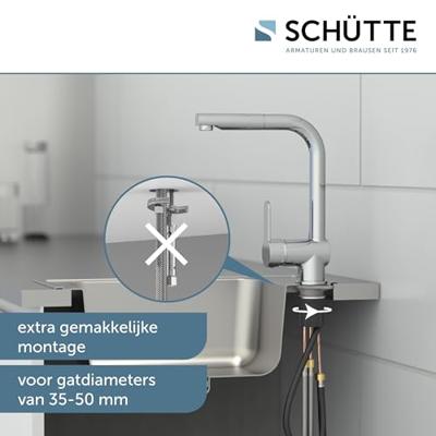 Keukenmengkraan Schutte London Hoge Draaibare en Uittrekbare Uitloop Chroom Schütte
