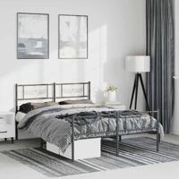 Bedframe met hoofd- en voeteneinde metaal zwart 150x200 cm - thumbnail