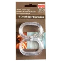 Dutch House Douchegordijnringen Transparant 12 Stuks - thumbnail