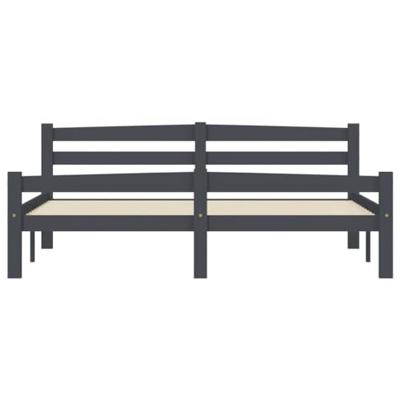 Bedframe massief grenenhout donkergrijs 160x200 cm