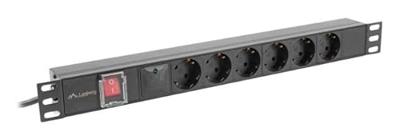 Lanberg PDU-06F-0200-IEC-BK energiedistributie 6 AC-uitgang(en) 1U Zwart Lanberg PDU-06F-0200-IEC-BK energiedistributie 6 AC-uitgang(en) 1U Zwart