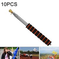 10 PCS 1.6M 10 knopen multifunctionele RVS telescopische spons gouden hoofd onderwijs Stick gids vlaggenmast signaal vlag - thumbnail