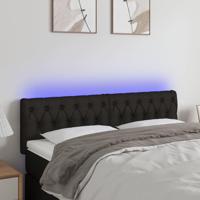 Hoofdbord LED 144x7x78/88 cm stof zwart - thumbnail