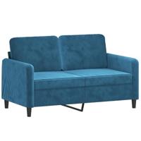Tweezitsbank 120 cm fluweel blauw - thumbnail