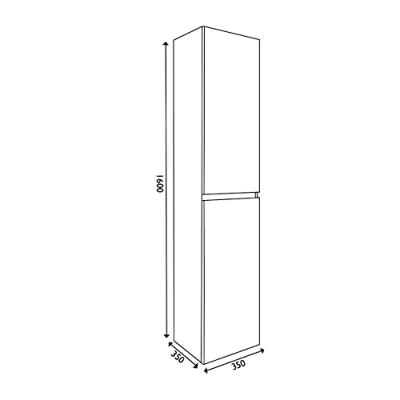 Wiesbaden Vision kolomkast 2 deuren 160x35x35 wit - thumbnail
