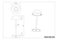 Trio TafellampjeRicardo zwart Ø 13,5cm - R54106132 - thumbnail