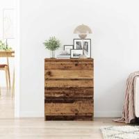 Dressoir 60x35x76 cm bewerkt hout oud houtkleurig - thumbnail