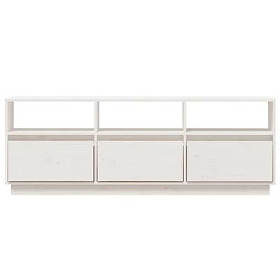 Tv-meubel 140x37x50 cm massief grenenhout wit
