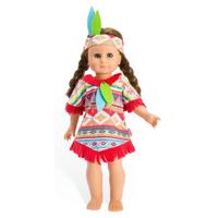 Heless Poppen indianenset blauwe veren, 28-35 cm - thumbnail