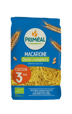 Primeal Macaroni halfvolkoren snelkook 3 minuten bio 500 Gram