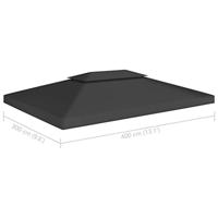 VidaXL Prieeldak 2-laags 310 g/m² 4x3 m zwart - thumbnail