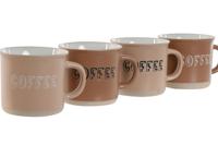Set van koffiekopjes Home ESPRIT Bruin Keramiek 180 ml - thumbnail