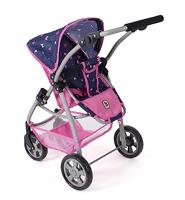 Combi-poppenwagen Emotion - Vlinders Navy Roze - thumbnail