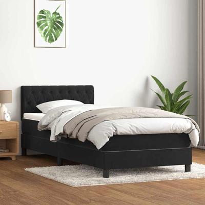 Boxspring met matras fluweel zwart 80x220 cm