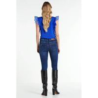 NOISY MAY high waist skinny jeans NMCALLIE met biologisch katoen donkerblauw - thumbnail