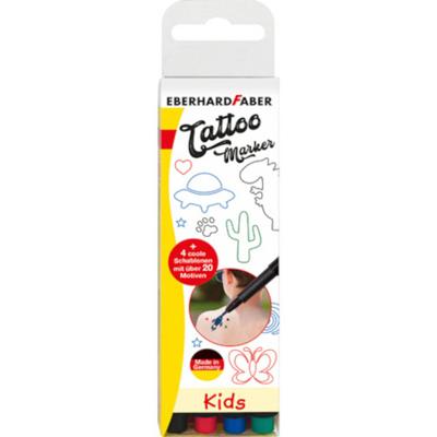 Eberhard Faber EF-559504 Tattoo Marker Kids 4 Stuks + Sjablonen
