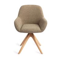Jesper Home Kushi eetkamerstoel Moss Meadow revolve oak natural - thumbnail