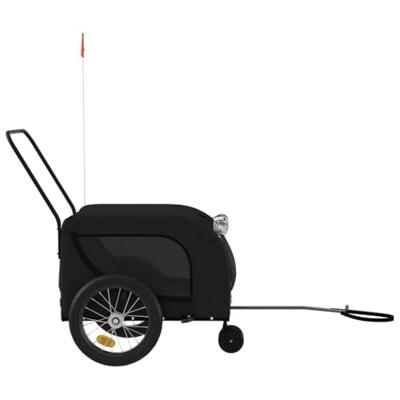 VidaXL Hondenfietstrailer oxford stof en ijzer zwart