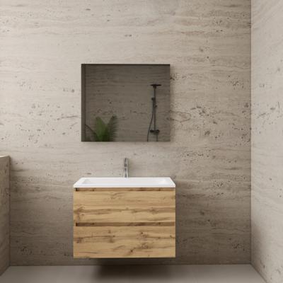 ACTIE BWS Badmeubel | Paris | Dakota Oak 80 cm | Mat Wit Wastafel | 1 Kraangat