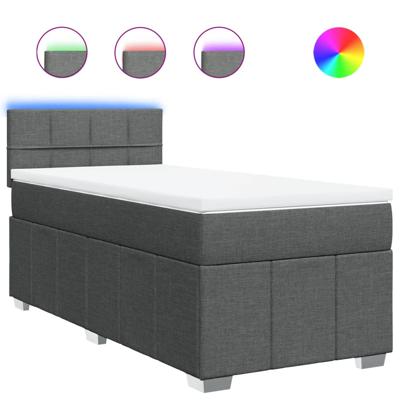 Boxspring met matras stof donkergrijs 120x200 cm - thumbnail