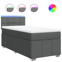 Boxspring met matras stof donkergrijs 120x190 cm - thumbnail