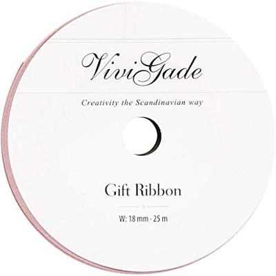 Creativ Company Cadeaulint, b: 18 mm, matt, lichtrood, 25 m/ 1 rol