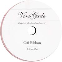 Creativ Company Cadeaulint, b: 18 mm, matt, lichtrood, 25 m/ 1 rol - thumbnail