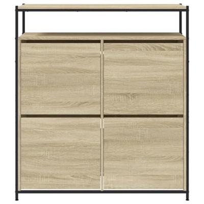 Schoenenkast met 4 klaplades 100x34x112 cm sonoma eikenkleurig