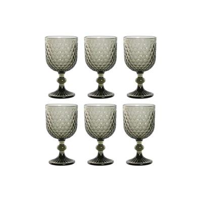 Set van bekers Home ESPRIT Grijs Kristal 325 ml (6 Stuks)
